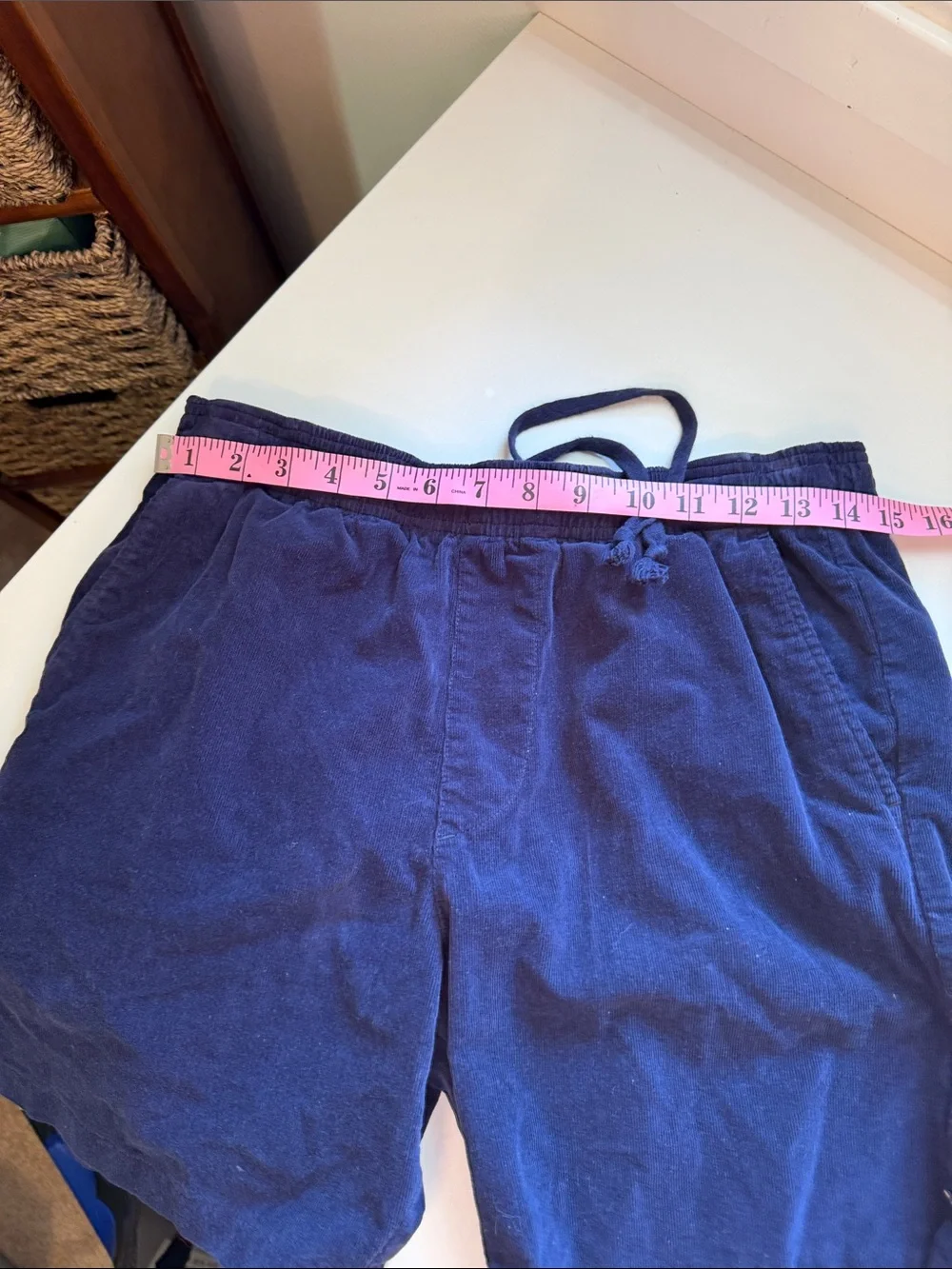 Goodlife Clothing Men’s Stretch Corduroy Volley Shorts Navy Blue Size M